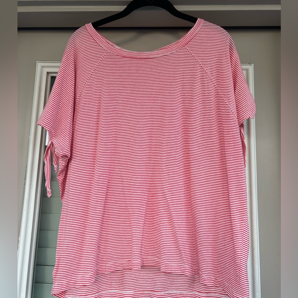 Red & White striped Loft shirt with sleeve ties